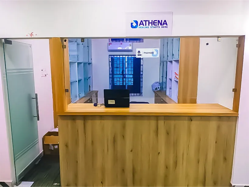 rehab front desk area